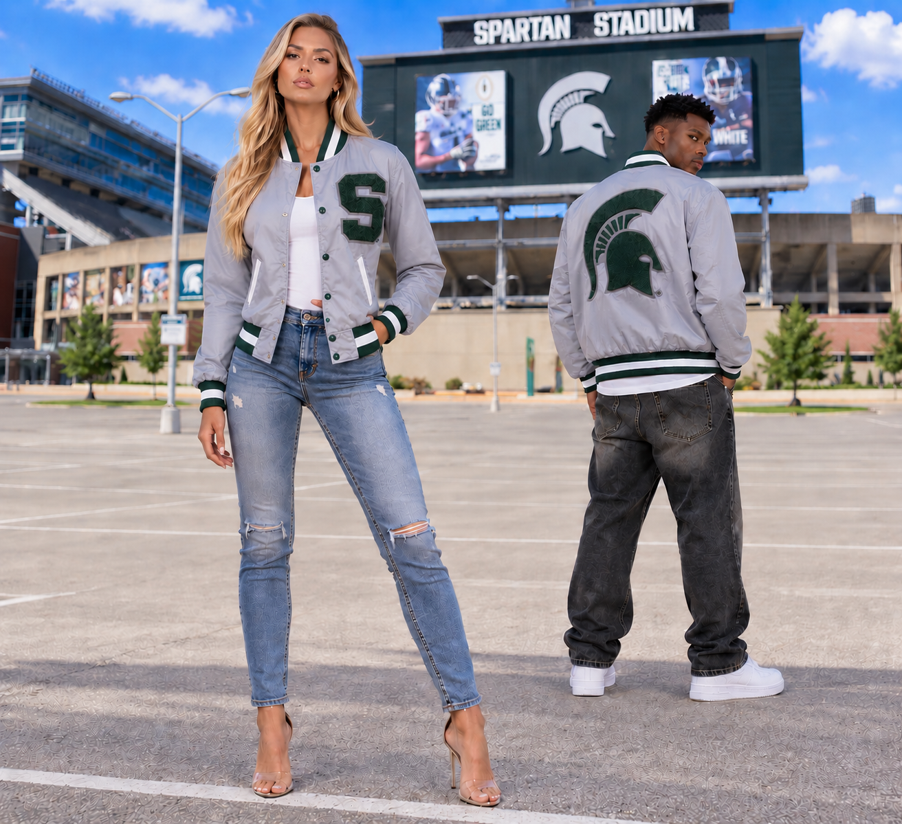Michigan State University Grey Nylon Jacket